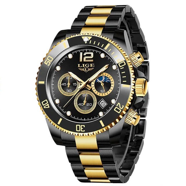 LIGE 8924 Men's Quartz Chronograph Watch