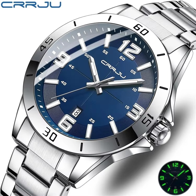 CRRJU 5003 Blue New Classic Simple Quartz Wristwatches Fashion King