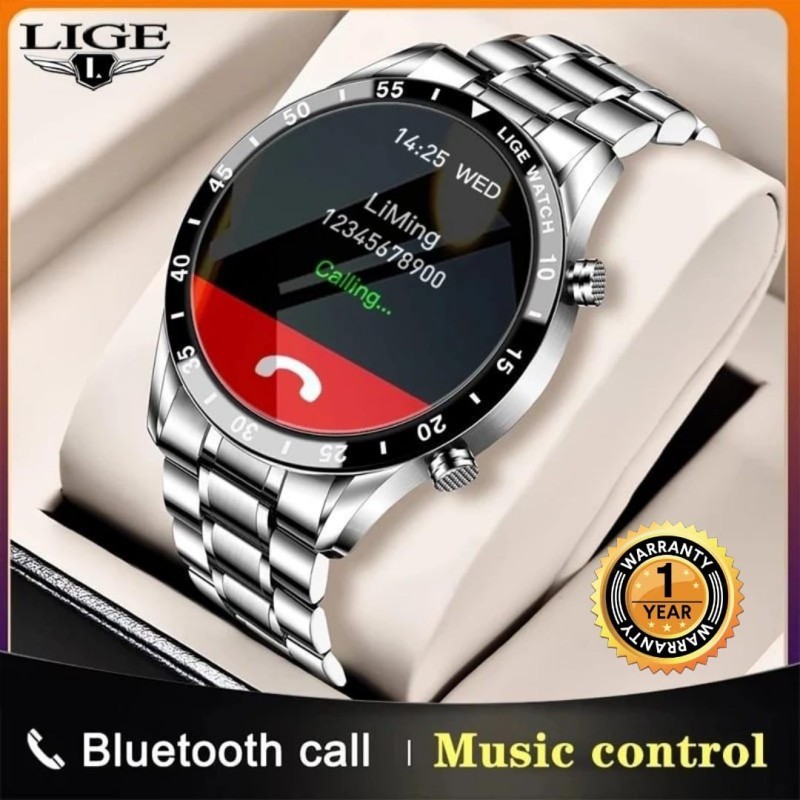 LIGE BW0189B New Smart Watch Men Full Touch Screen Sports Fitness Watch IP67 Waterproof Bluetooth For Android ios smartwatch Mens