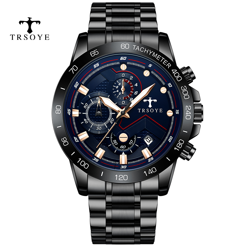 Luxury Sport Watches Luminous Dial Waterproof Date Chronograph