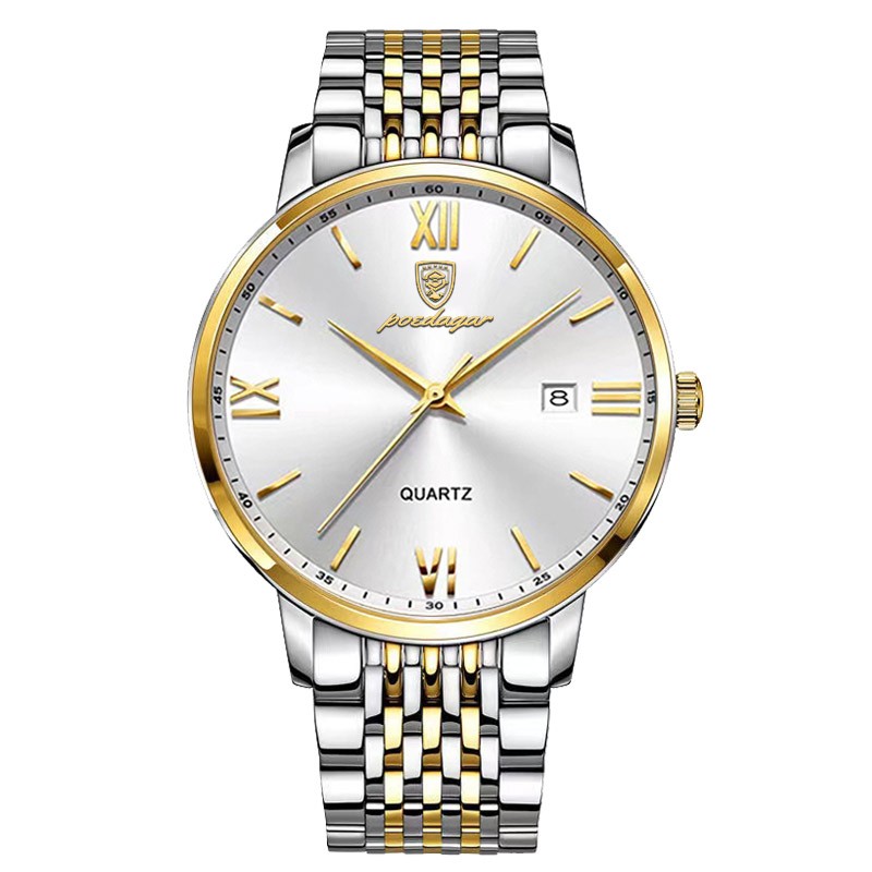 POEDAGAR 826 Top Brand Watch Men Stainless Steel Business Date Clock Waterproof  watch
