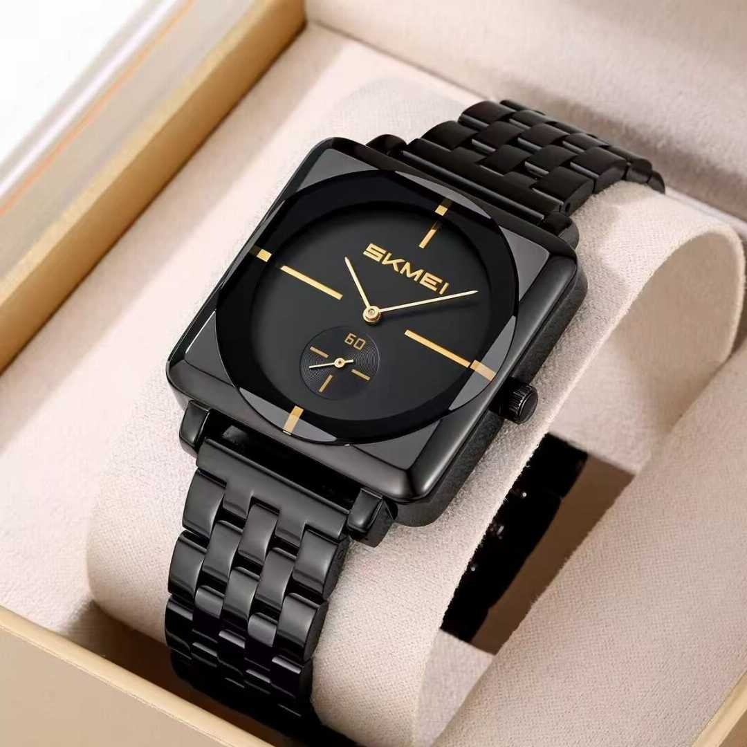 Skmei 2413 Black New Square Men Gold Quartz Watches