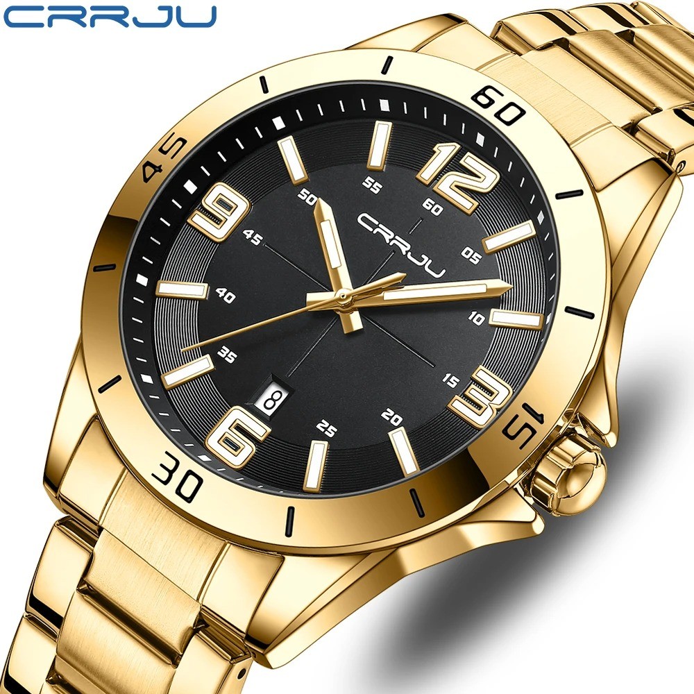 CRRJU 5003 Gold New Classic Simple Quartz Wristwatches Fashion King