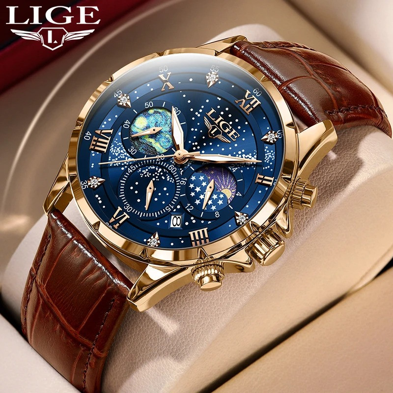 LIGE 89107 Men's Business Chronograph Watch